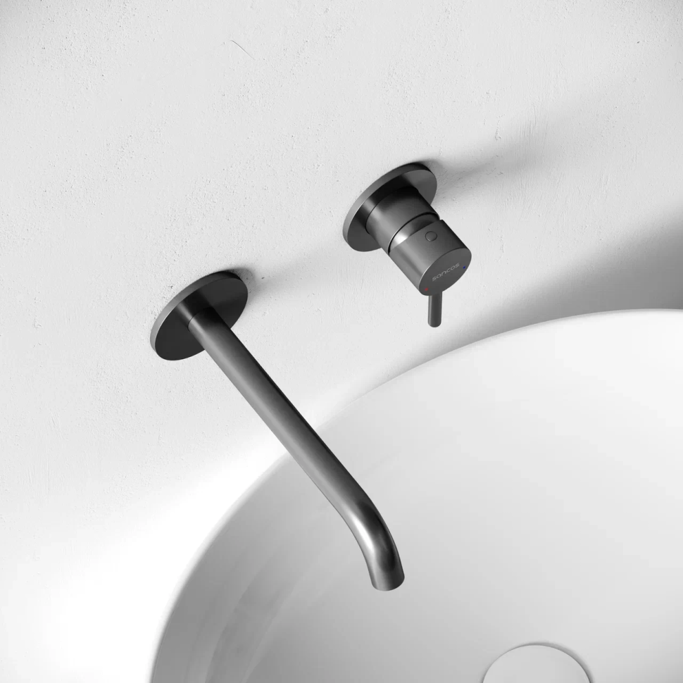 Смеситель для раковины SANCOS Etna с внутренней частью, вороненая сталь, арт. SC9004GG