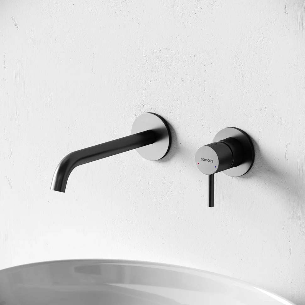 Смеситель для раковины SANCOS Etna с внутренней частью, вороненая сталь, арт. SC9004GG