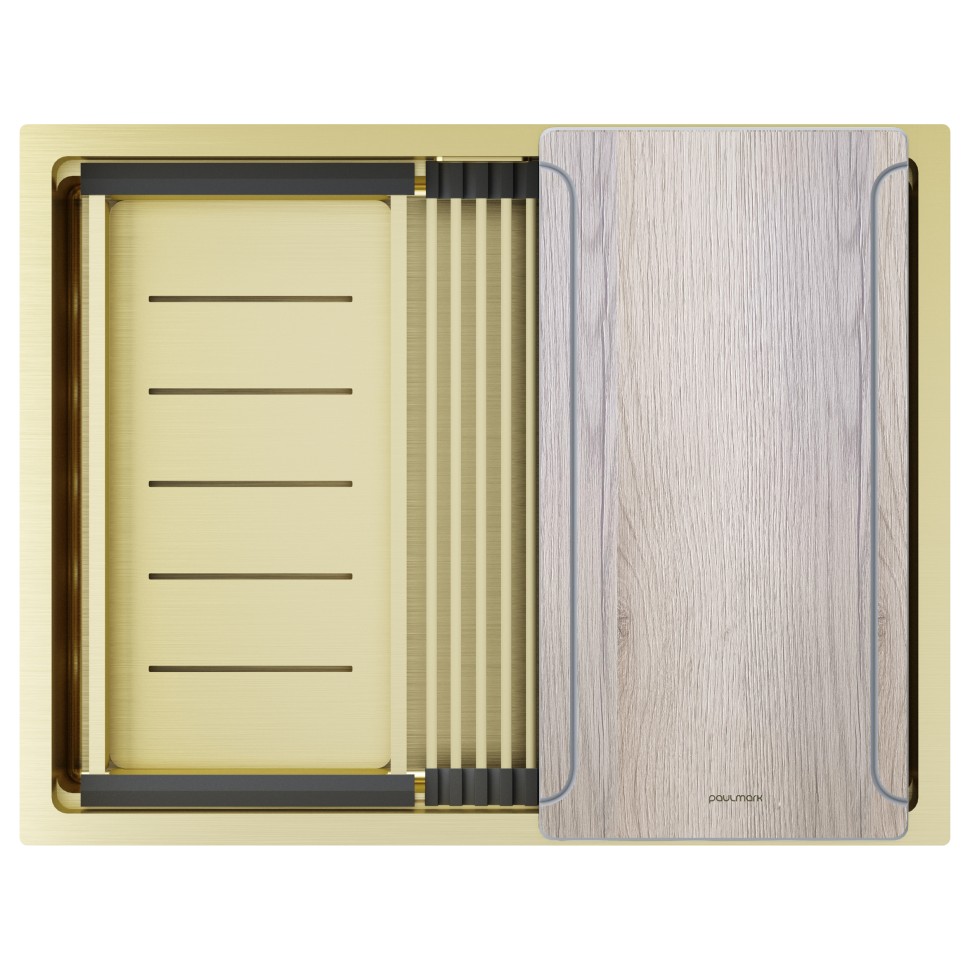 Мойка нерж. сталь NEXT-MULTI SINK 58 UNI, PM785845-BG, брашированное золото, 580х450мм, Paulmark