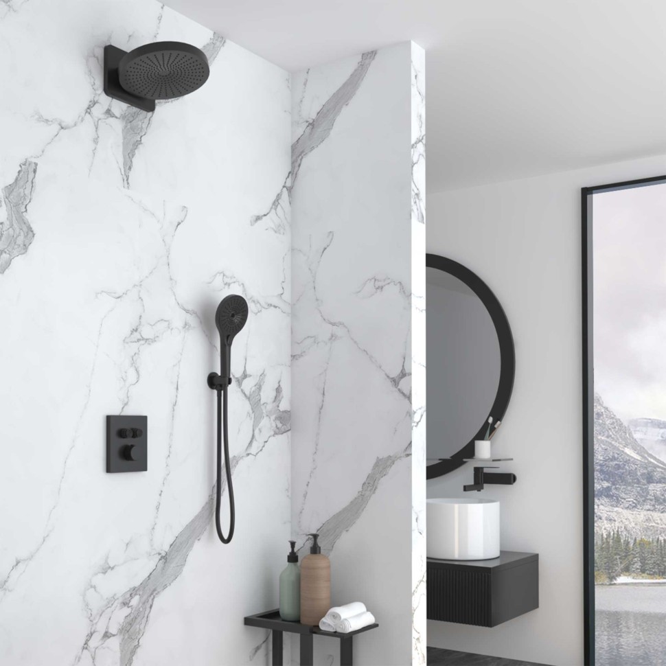 Душевой комплект Inspire VSFW-3I21MT1MB встраиваемый, термостатический, двухрежимный, черный