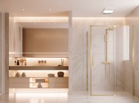 Душевой уголок Экстенза (Extenza) VSR-4EX111210CLG, 1100/1200*1000, брашированное золото, стекло прозрачное