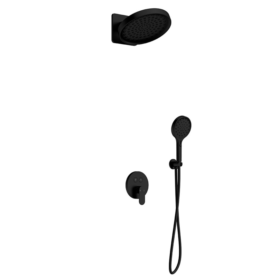 AQM8402MB Набор для комплектации душа со смесителем, Черный матовый