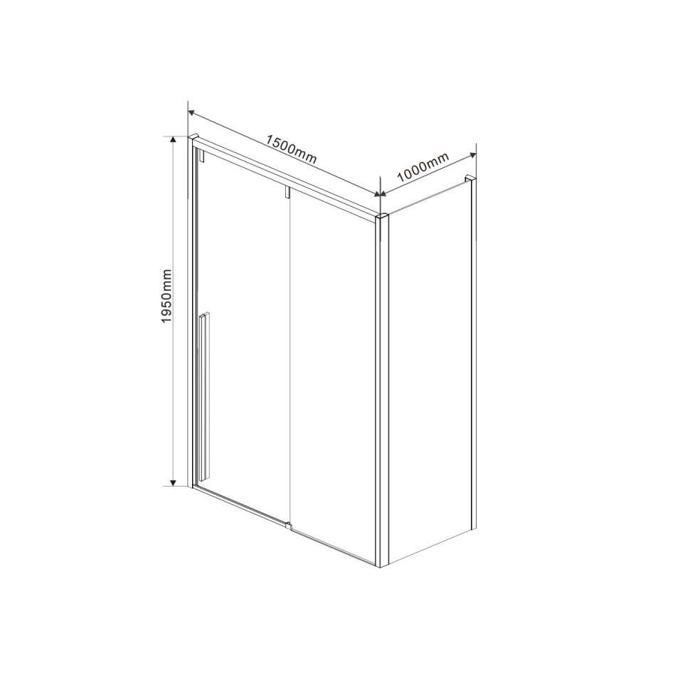 Душевой уголок Lugano VSR-1L1015CLB-1, 1500*1000, черный, стекло прозрачное