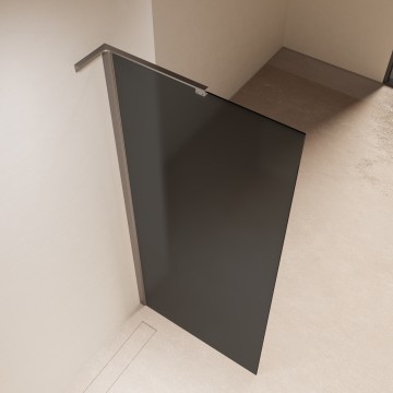Душевая перегородка Волк-Ин (Walk-In) VLSW-1H900GFGM, 900*2000, вороненая сталь, стекло матовое тонированное