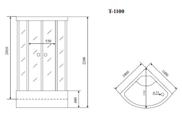 Timo Standart T-1100 душевая кабина 100*100*220