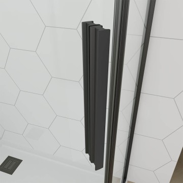 Душевой угол Veconi Ottimo P10 B, 1000x1000x1900, черный матовый, стекло тонированное матовое
