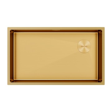 Мойка нерж. сталь NEXT-SKEW 74 UNI, PM887444-BG, брашированное золото, 740х440мм, Paulmark 1,2мм