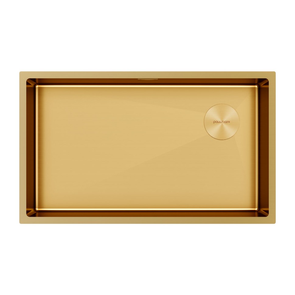 Мойка нерж. сталь NEXT-SKEW 74 UNI, PM887444-BG, брашированное золото, 740х440мм, Paulmark 1,2мм