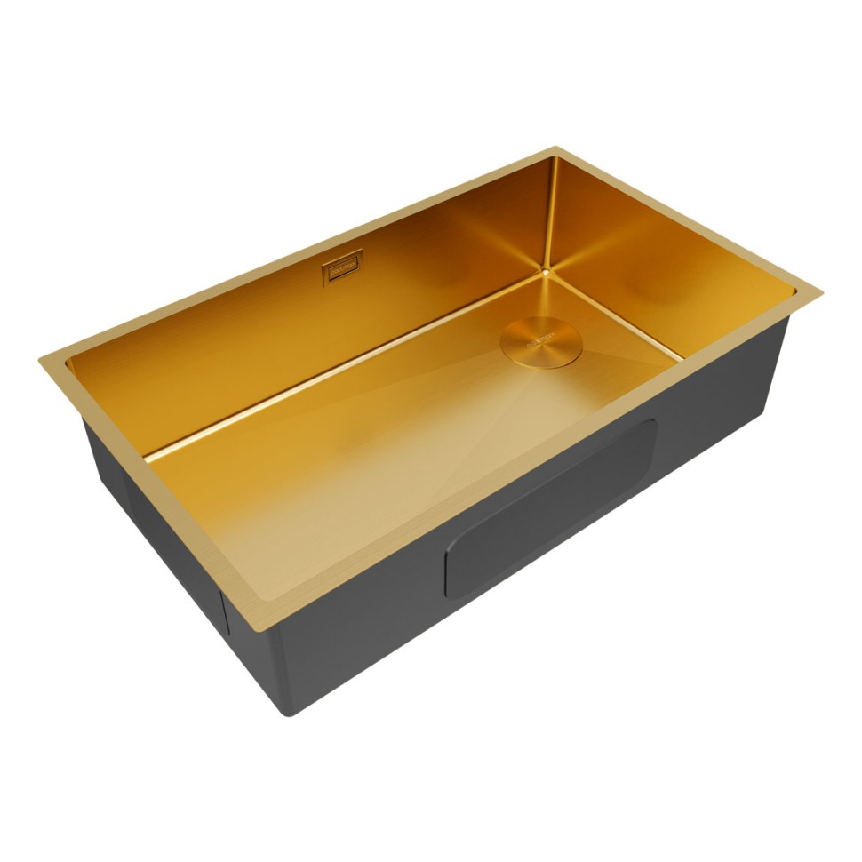 Мойка нерж. сталь NEXT-SKEW 74 UNI, PM887444-BG, брашированное золото, 740х440мм, Paulmark 1,2мм