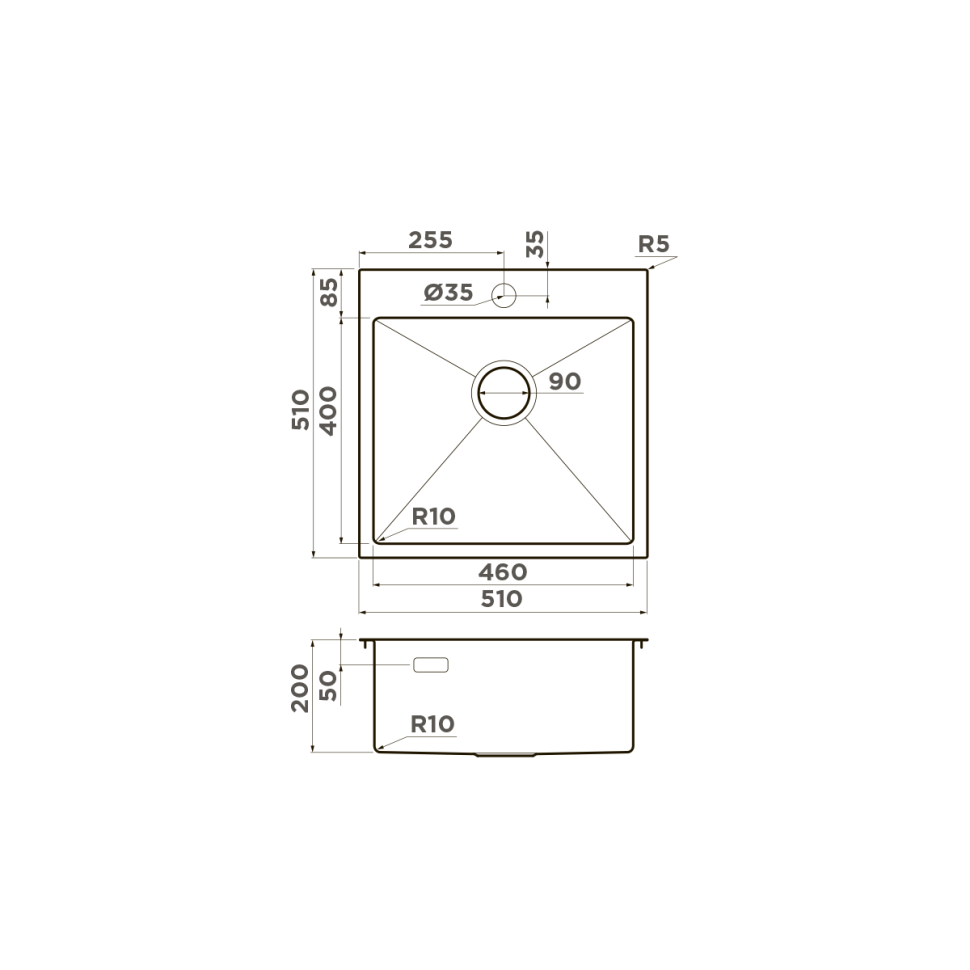 Кухонная мойка Omoikiri Akisame 51-LG нерж. сталь/светлое золото