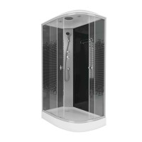 Душевая кабина Niagara Eco NG-4512-14L BLACK (120х80х215) низкий поддон(13см),стекло мозаика,3 места