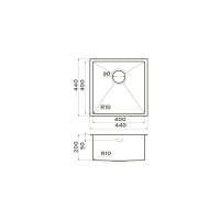 Кухонная мойка Omoikiri Taki 44-U/IF-GB нерж. сталь/графит