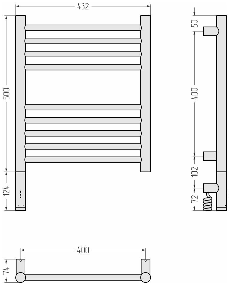 Богема 3.1 прямая 500х400 МЭМ левый