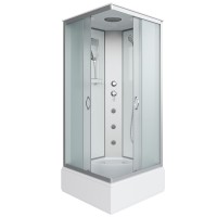 Душевая кабина Niagara Classic NG-1108-14G (90х90х215) средний поддон(26см),стекло матовое,4 места с полкой