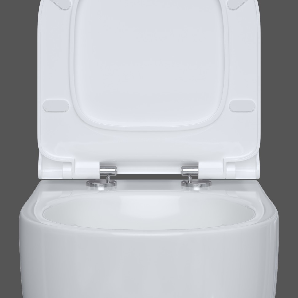 Унитаз BERGES подвесной EGO Rimless 49см, сиденье дюропласт Toma Slim SO, микролифт, быстросъем