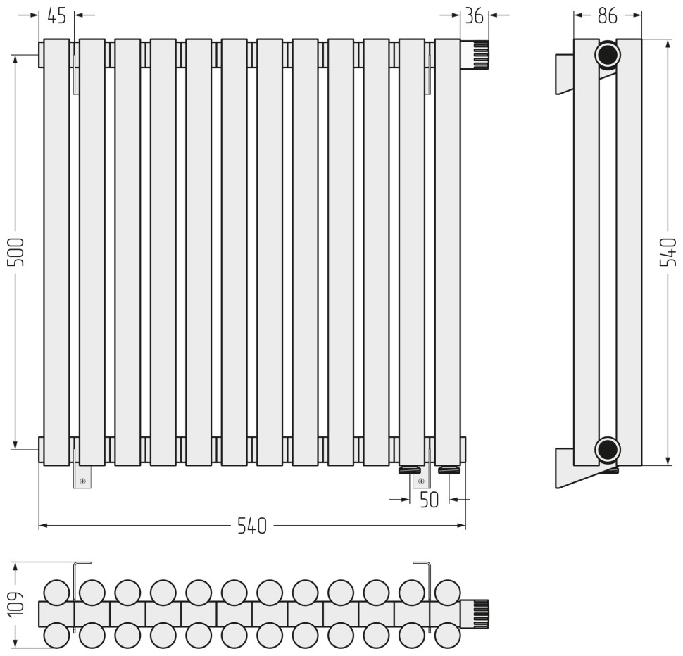 Эстет-11 EU50 500х540 12 секций