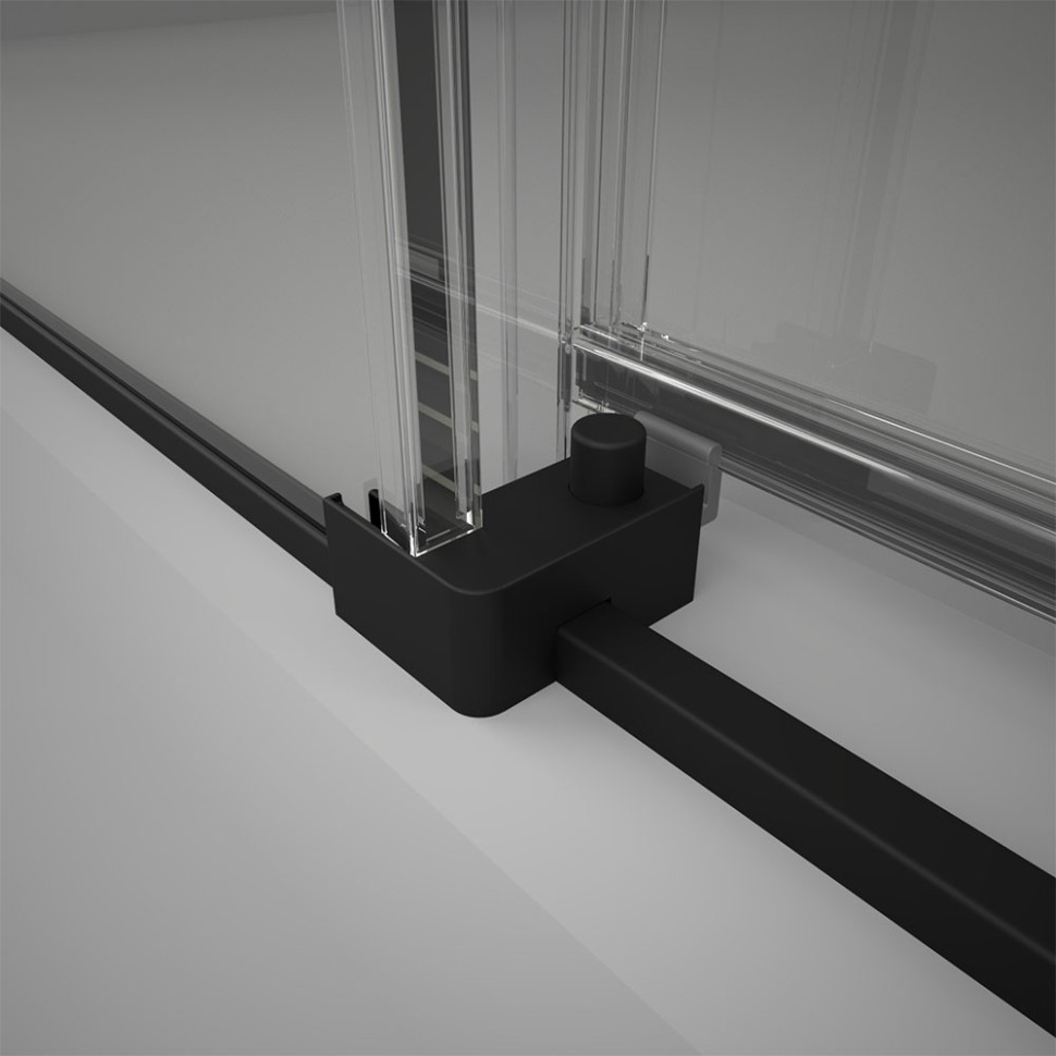 Душевая дверь Veconi Vianno VN-75B, 1600x2000, черный матовый, стекло прозрачное