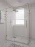 Душевой угол распашной Veconi Premium Alassio SP G, 1200х800x2000, брашированное золото, стекло прозрачное осветленное