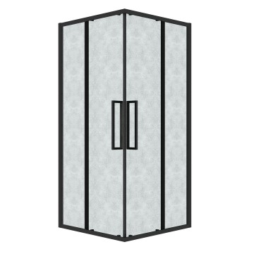 Душевое ограждение Grossman Cosmo 300.K33.02.9090.21.02 (90х90х195) квадрат,раздвижная,черный матовый,стекло шиншилла, 1 место