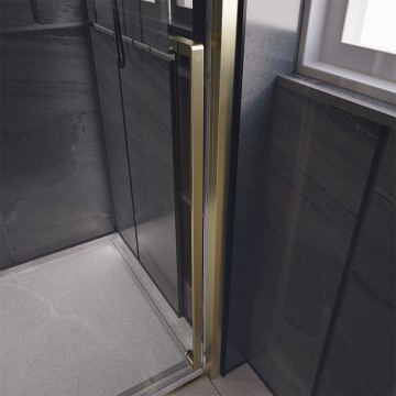 Боковая панель Veconi Premium Trento SP-30G, 800х2000, брашированное золото, стекло прозрачное