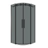 Душевое ограждение Grossman Classic 301.K33.04.9090.21.10 (90х90х195) четверть круга,раздвижная,черный матовый,стекло тонированное,1 место