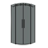 Душевое ограждение Grossman Classic 301.K33.04.9090.21.10 (90х90х195) четверть круга,раздвижная,черный матовый,стекло тонированное,1 место