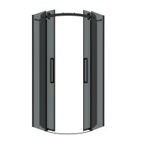 Душевое ограждение Grossman Classic 301.K33.04.9090.21.10 (90х90х195) четверть круга,раздвижная,черный матовый,стекло тонированное,1 место