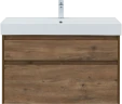 Тумба с раковиной Nova Lite 100 2 ящ. (SLIM SYNERGY) цв. дуб рустикальный