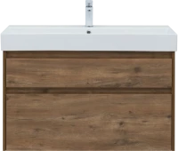 Тумба с раковиной Nova Lite 100 2 ящ. (SLIM SYNERGY) цв. дуб рустикальный