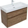 Тумба с раковиной Nova Lite 100 2 ящ. (SLIM SYNERGY) цв. дуб рустикальный