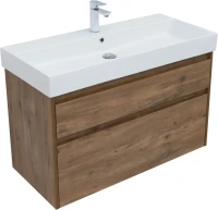 Тумба с раковиной Nova Lite 100 2 ящ. (SLIM SYNERGY) цв. дуб рустикальный