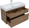 Тумба с раковиной Nova Lite 100 2 ящ. (SLIM SYNERGY) цв. дуб рустикальный