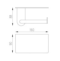 Бумагодержатель с полкой ABBER Pol 316 AA1930BRG брашированное розовое золото