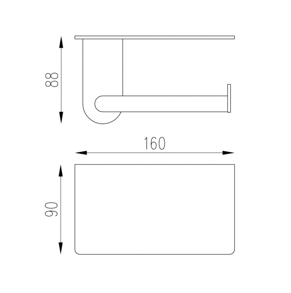 Бумагодержатель с полкой ABBER Pol 316 AA1930BRG брашированное розовое золото