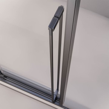 Душевой угол раздвижной Veconi Premium Ptato 300 SP GR-L, 1100х900x2000, брашированный графит, стекло прозрачное