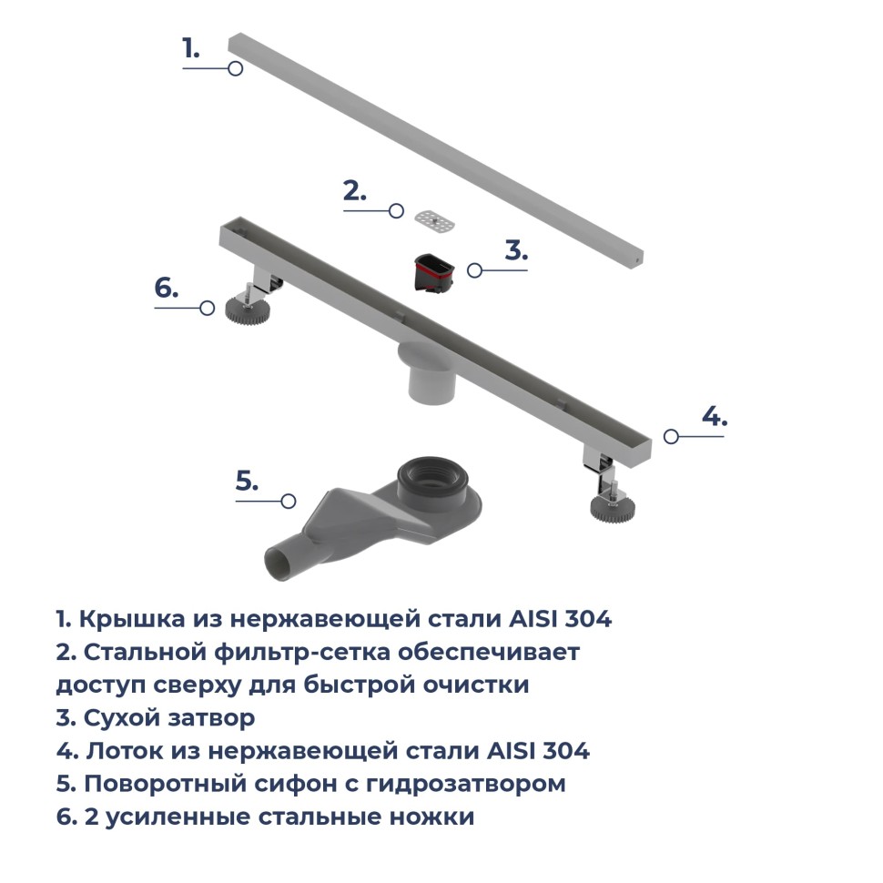 Душевой трап RGW SDR-51S (800)