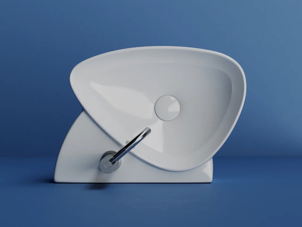 Раковина подвесная с отверстием под смеситель, 495x350x155, цвет белый