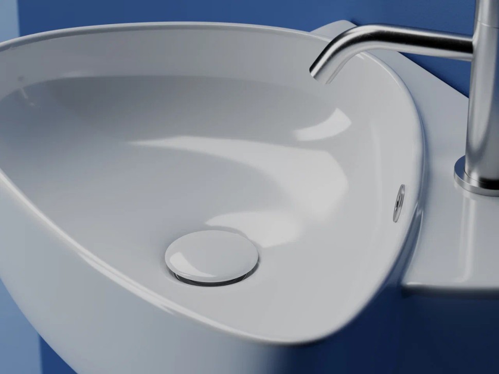 Раковина подвесная с отверстием под смеситель, 495x350x155, цвет белый