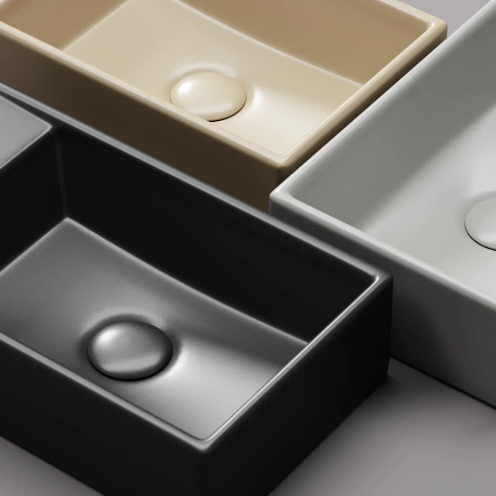 Умывальник подвесной прямоугольный (чаша слева, отверстие под смеситель справа) цвет черный матовый Element 407x217x100