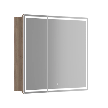 Зеркальный шкаф для ванной комнаты SANCOS Mirror 890x150х740 мм, с LED подсветкой, цвет дуб галифакс натуральный, арт. MI90EG