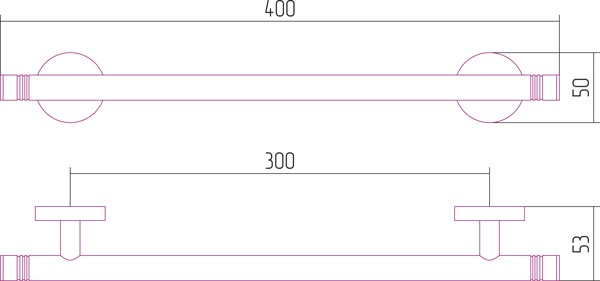 Держатель полотенец Каньон одинарный / L 400 (Золото)