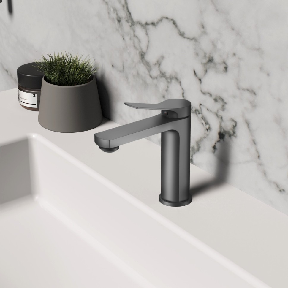 Смеситель для раковины Arco VBF-4AR01GM, вороненая сталь