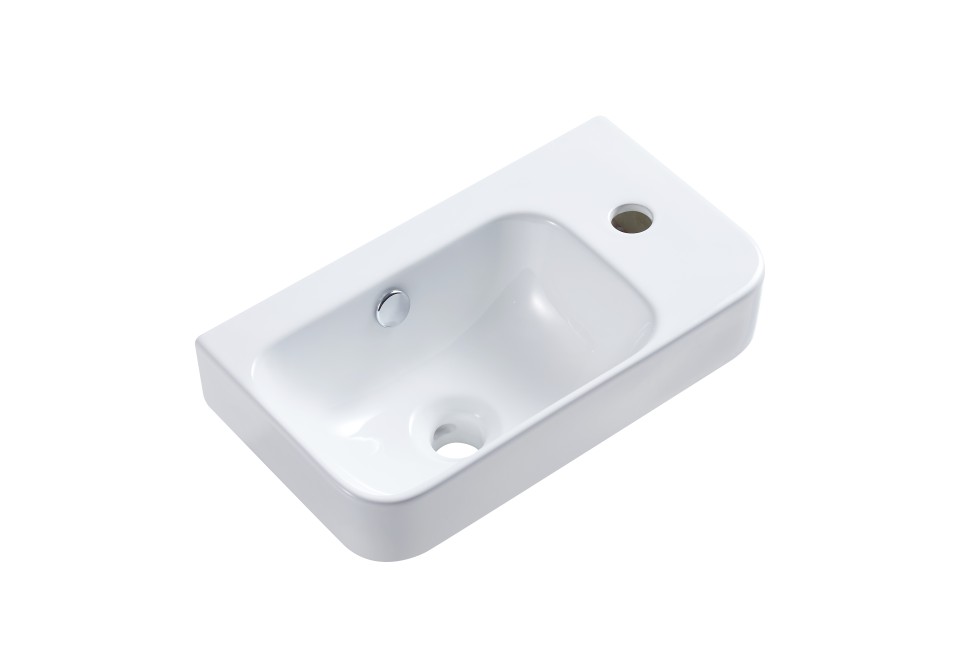 AQM5005L Умывальник подвесной с отверстием под смеситель. Левый. 450х260х155