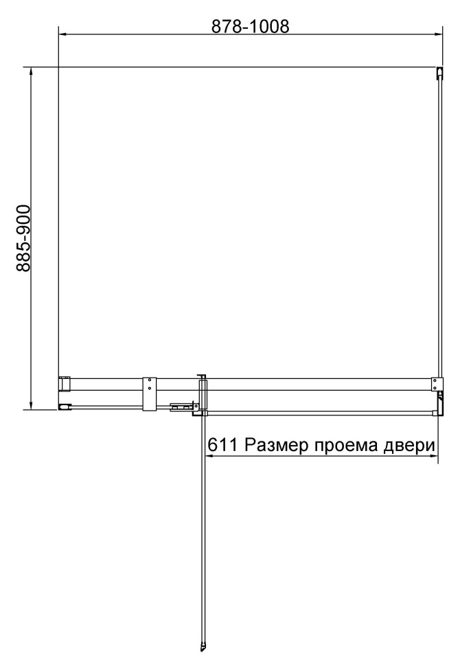 Душевой уголок Экстенза (Extenza) VSR-4EX901090CLBN, 900/1000*900, брашированный никель, стекло прозрачное