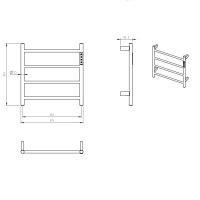 AQM3124BG Полотенцесушитель электрический 475*474 c терморегуляторм, цвет: золото шлифованное.