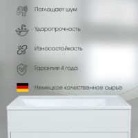 Раковина для ванной кварцевая Uperwood Lotus Quartz 80х50х13 см, серая матовая, бетон