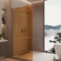 Душевая перегородка Волк-Ин (Walk-In) VLSW-1H900GS, 900*2000, хром, стекло янтарь