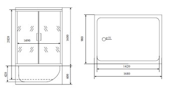Timo Lux TL-1506 душевая кабина 167*90*220, турецкая баня хамам