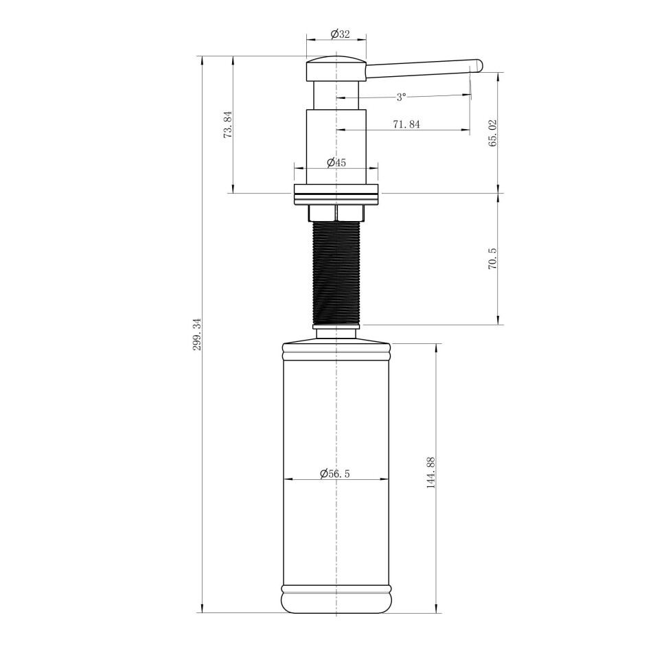 AQM9992BN Cucina Дозатор для жидкого мыла, встроенный (латунь), никель шлифованный