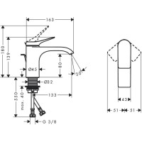 Смеситель для раковины Hansgrohe Vivenis 75010000 хром